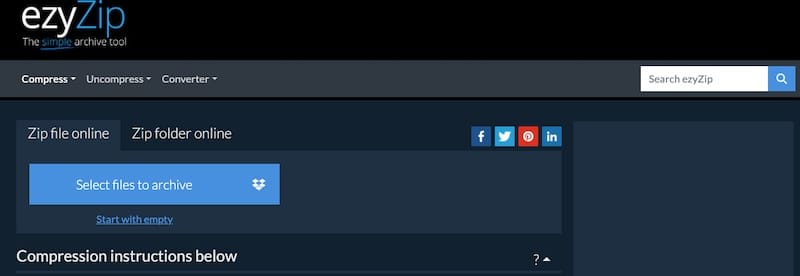 ezyZip - 線上壓縮和解壓縮工具