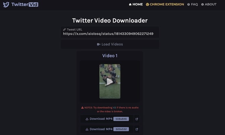 twittervid  - twitter 推特視頻下載工具