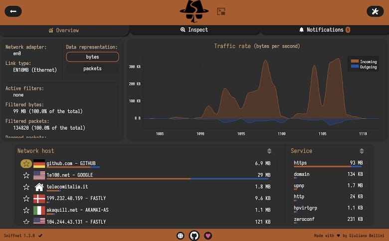 Sniffnet - 網路流量監控工具
