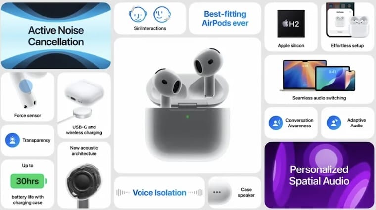 全新一代 AirPods 4 發布，高端版本支援主動降噪功能