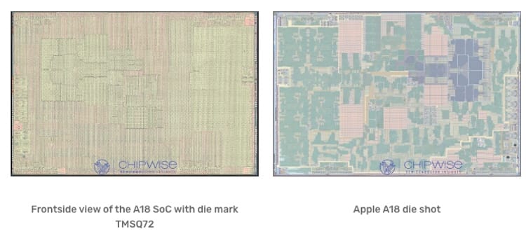 蘋果 A18 和 A18 Pro 晶片分析照片曝光，兩款晶片實為完全不同設計
