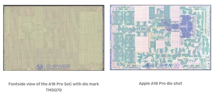 蘋果 A18 和 A18 Pro 晶片分析照片曝光，兩款晶片實為完全不同設計