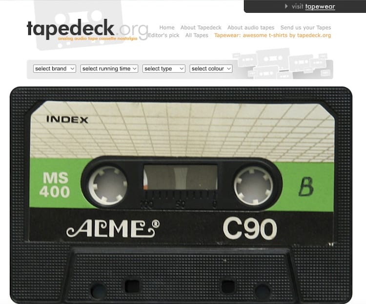 tapedeck - 磁帶設計展示網站