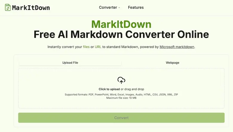 MarkItDown - 基於 AI 的 Markdown 文本轉換工具