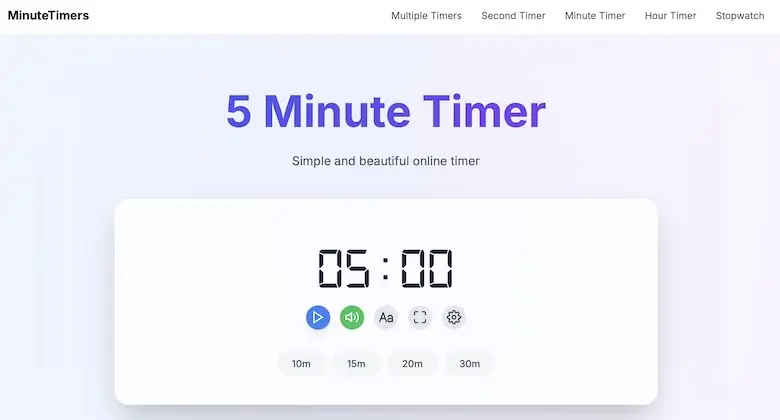MinuteTimers - 線上計時器網站