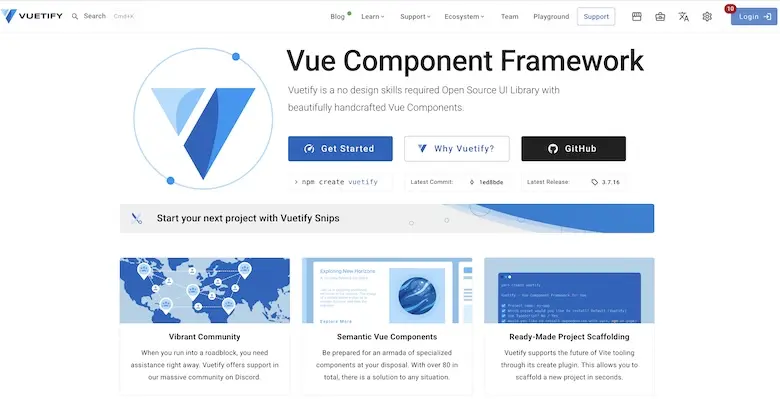 Vuetify - 基於 Vue.js 的元件框架