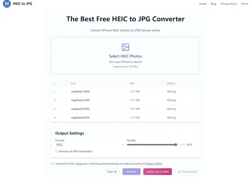 HEIC to JPG - 線上 heic 轉 jpg 工具,支援批量轉換 HEIC to JPG - 線上 heic 轉 jpg 工具,支援批量轉換